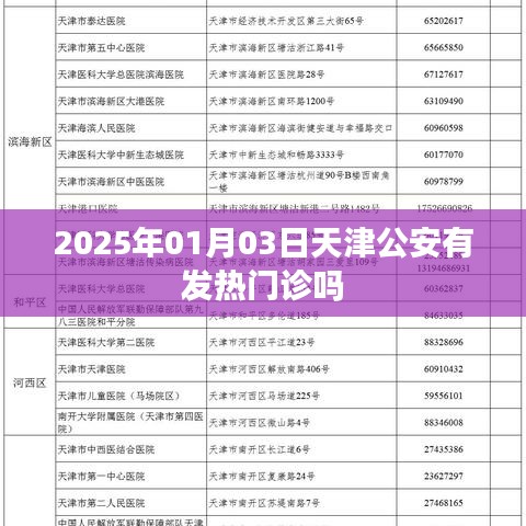 天津公安發(fā)熱門診情況查詢，最新動(dòng)態(tài)與地點(diǎn)