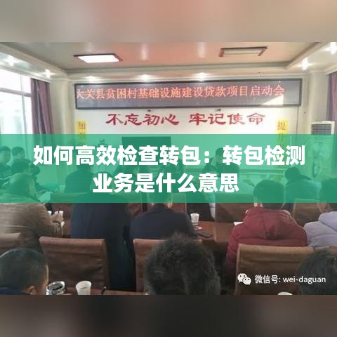 如何高效檢查轉(zhuǎn)包：轉(zhuǎn)包檢測(cè)業(yè)務(wù)是什么意思 