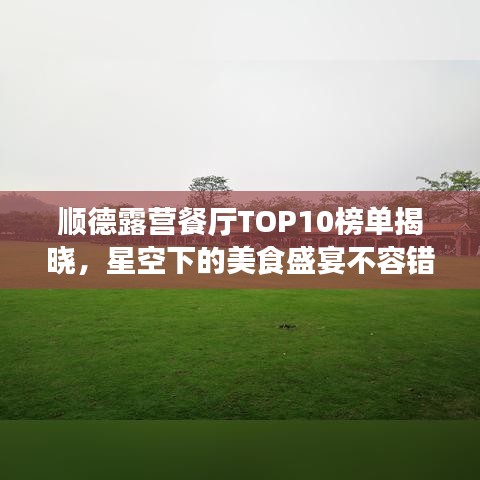 順德露營餐廳TOP10榜單揭曉，星空下的美食盛宴不容錯(cuò)過！