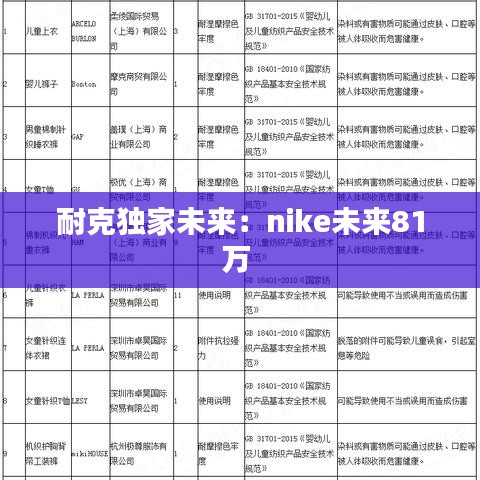 耐克獨家未來：nike未來81萬 