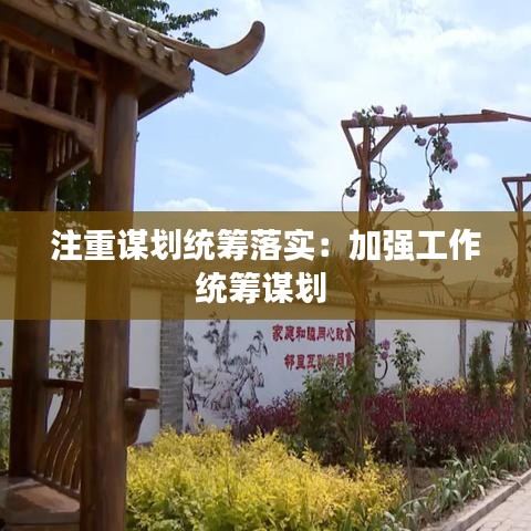 注重謀劃統(tǒng)籌落實：加強工作統(tǒng)籌謀劃 