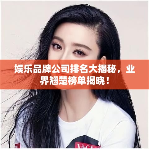 娛樂品牌公司排名大揭秘，業(yè)界翹楚榜單揭曉！