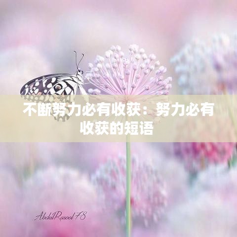 不斷努力必有收獲：努力必有收獲的短語 