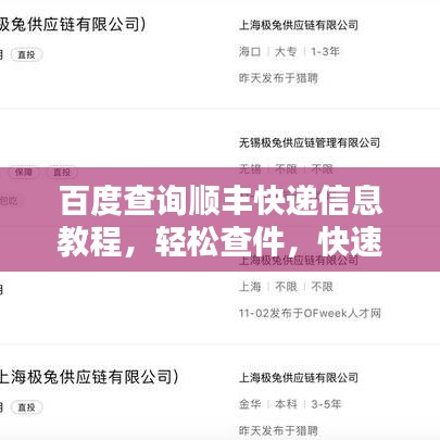 百度查詢順豐快遞信息教程，輕松查件，快速掌握！