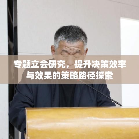 專題立會研究，提升決策效率與效果的策略路徑探索
