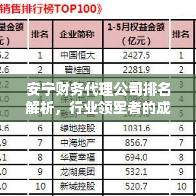 安寧財(cái)務(wù)代理公司排名解析，行業(yè)領(lǐng)軍者的成功秘訣大揭秘！