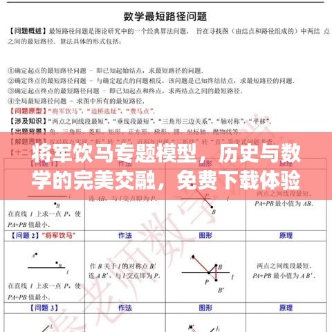 將軍飲馬專題模型，歷史與數(shù)學(xué)的完美交融，免費(fèi)下載體驗(yàn)！